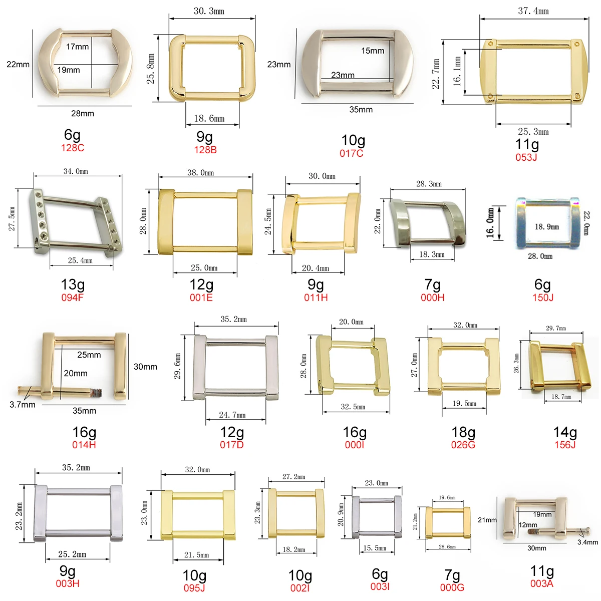 Nolvo World Flat Metal Iron Antique Brass Rectangle Rings Rectangular Slide Adjustable Belt Square Buckle For Bags Strap