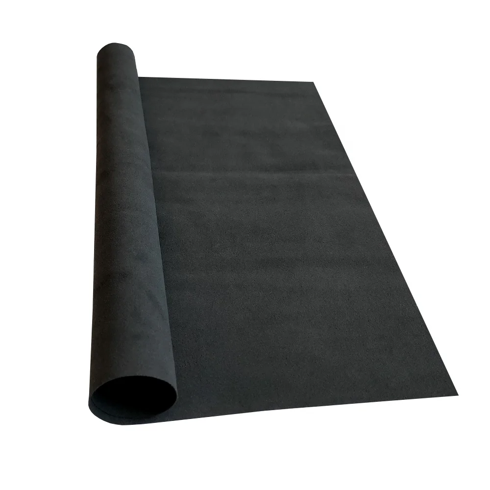 Custom thickness black synthetic suede microfiber soft pu leather fabric