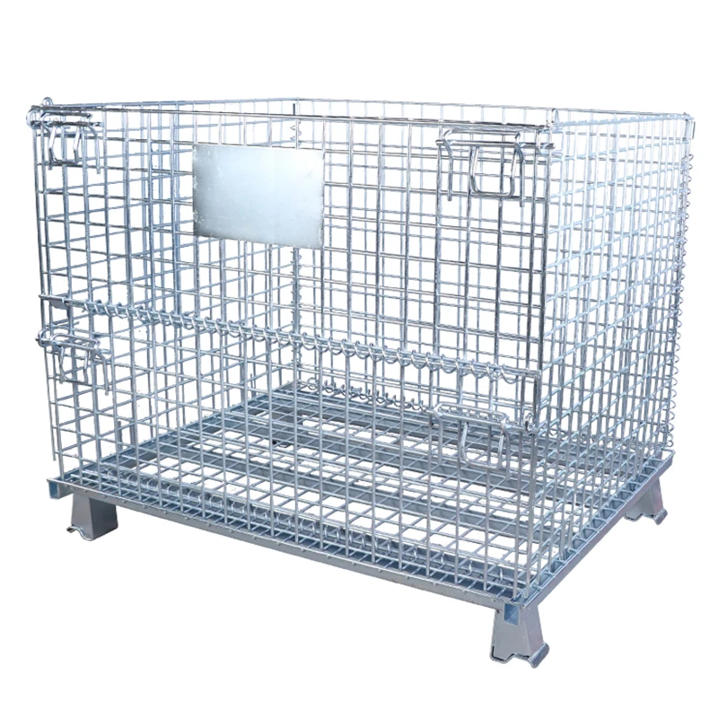 Warehouse wholesale folding galvanized iron welded pet preform panels metal wire mesh metal cages bin
