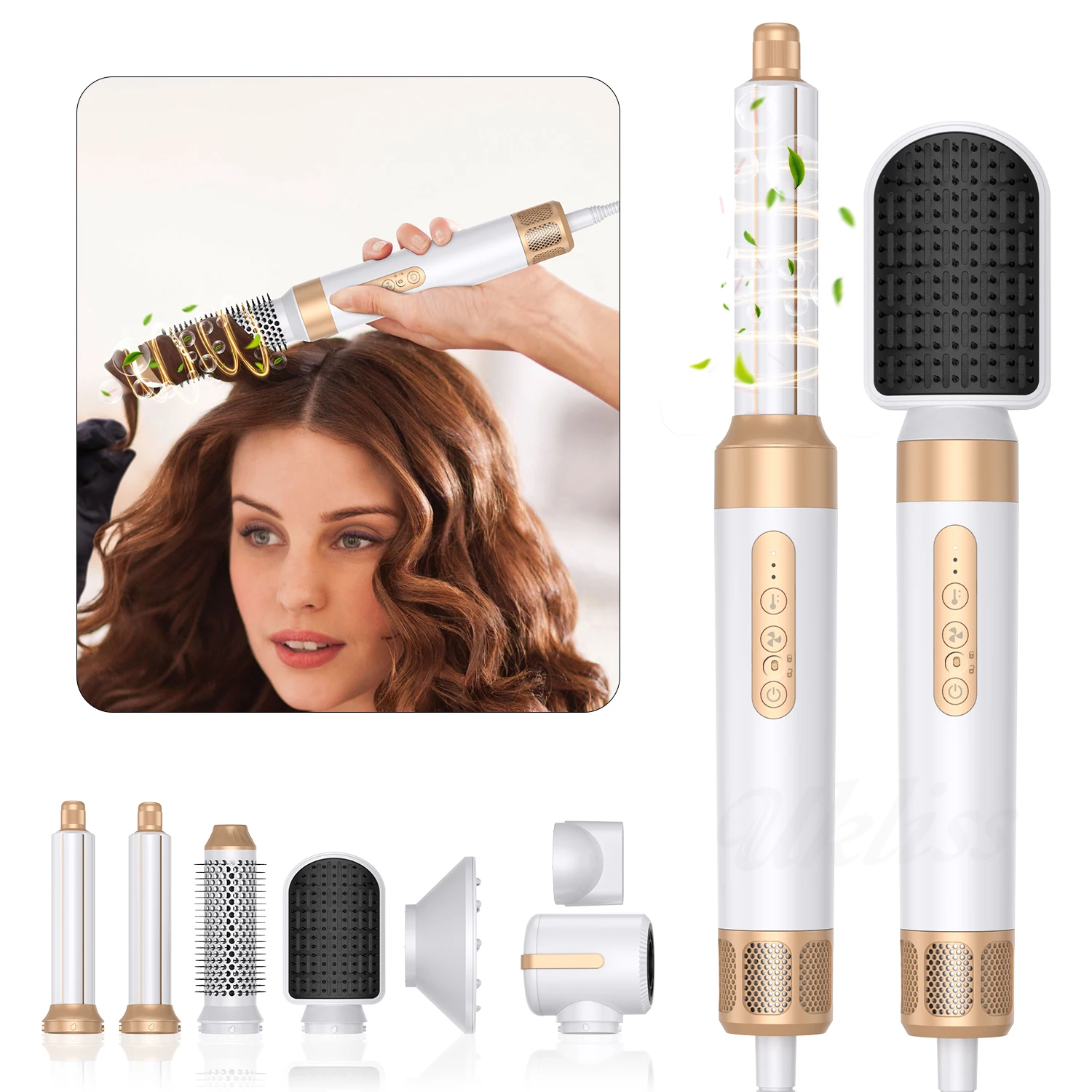 New Design 7 In 1 1100/1400W hairdryer universal hair dryer diffuser with Interchangeable Brush Rotate Head Hair Dryer Brush