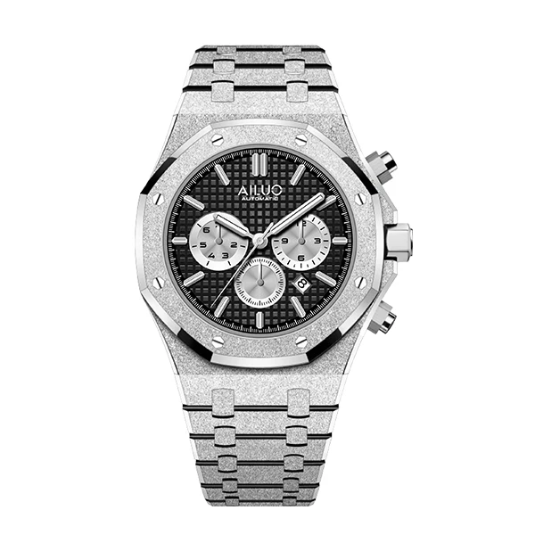 All stainless steel Multi function sports wrist automatic mechanical chrono mens watch for custom logo