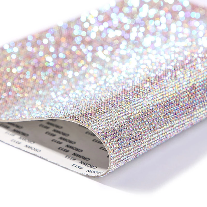 Лидер продаж, самоклеящиеся Стразы SS6 SS8, сетка, прозрачные стразы, лист для самостоятельного изготовления 24x40 см