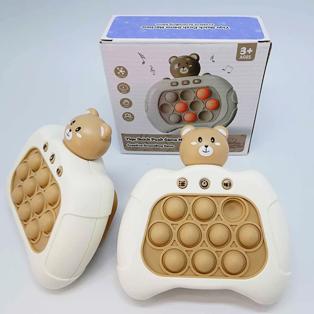 Light Up Puzzle Bubble Fidget Toys Console Electronic Fast Push Popping It Toy Light Fidget Game