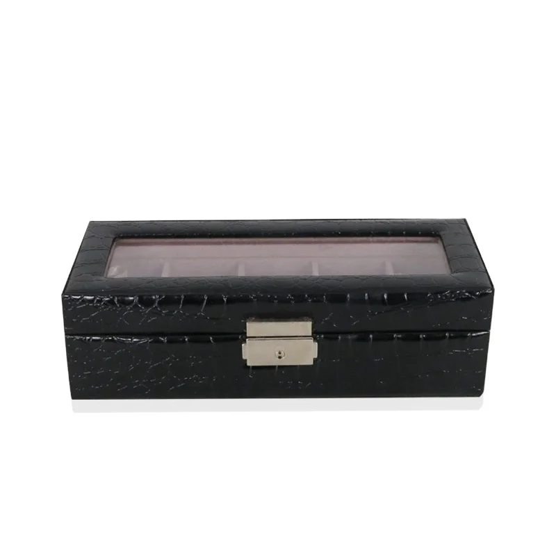 
Cheap multi-watches packing PU leather boxes with acrylic window 