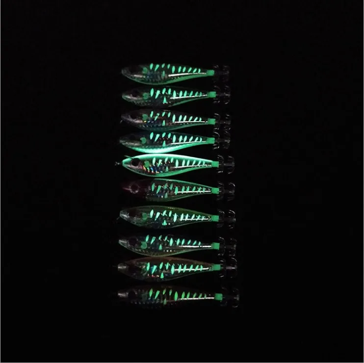 Octopus Cuttlefish Japanese squid jig Luminous   9.5cm  9g Wooden  Egi Shrimp Squid Hook Fishing Lure