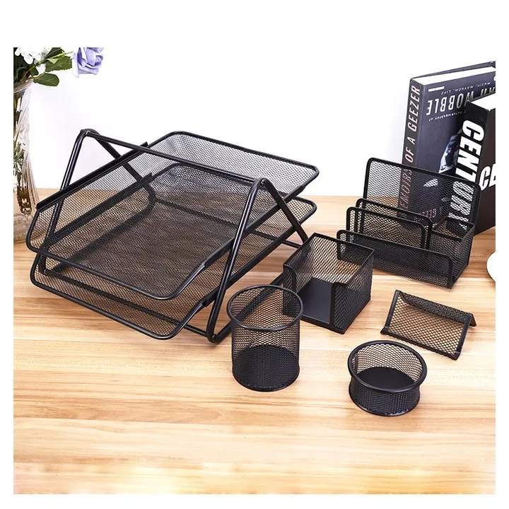 Office Mesh Desk Organizer with 3 layer Document Desk Organizer