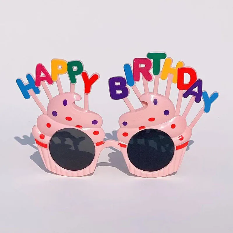 Wholesale Cake Topper Birthday Party Glasses Adult Children Cute Funny Photo Creative Alphabet Cake Decoration Plastic Glasses