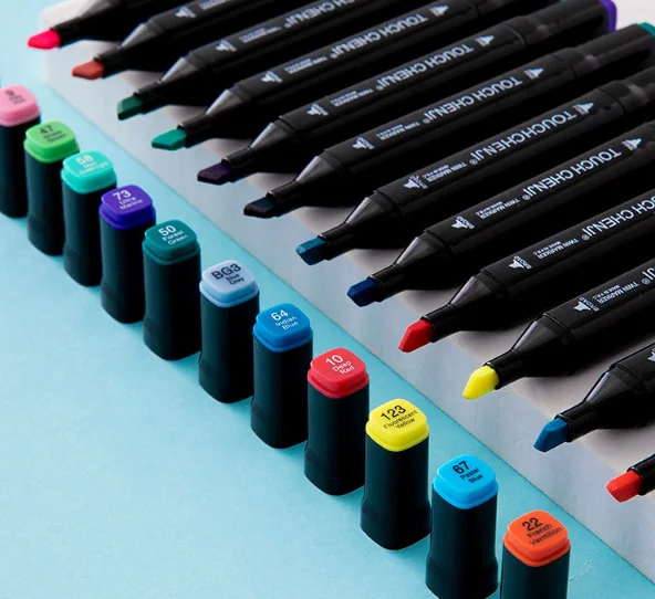 Permanent Waterproof 12 24 30 36 48 60 80 100 120 168 Colors Dual Tip Permanent Artist Alcohol Based Paint Art Color Marker Pens
