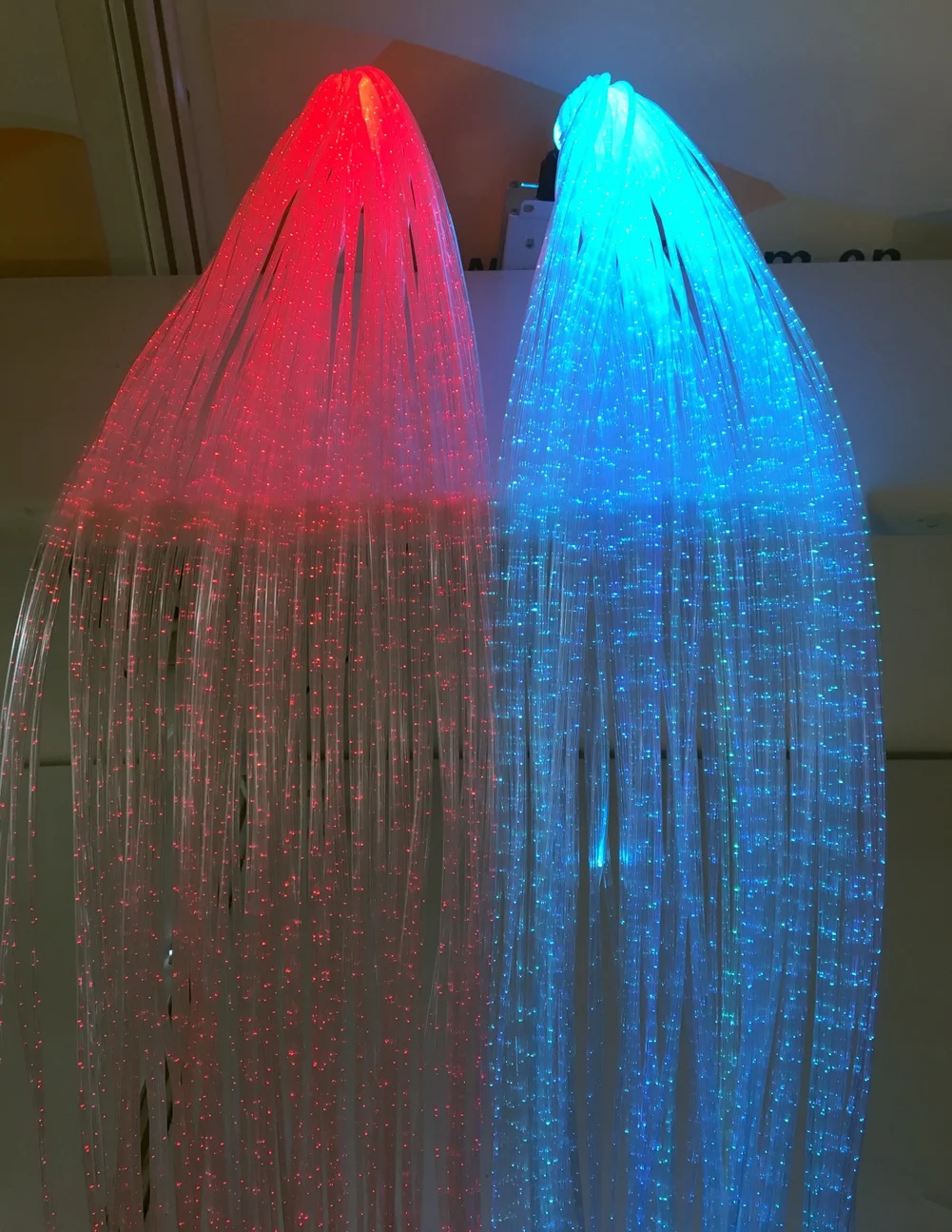 Multi-core 0.75mm sparkle light droplight optical fiber with clear sheath for interior fiber optic waterfall curtain lighting