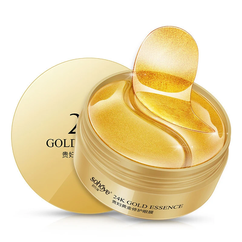 Private label treat eyes Puffiness 24K Golden Collagen Eye Pads Gel Eye Mask