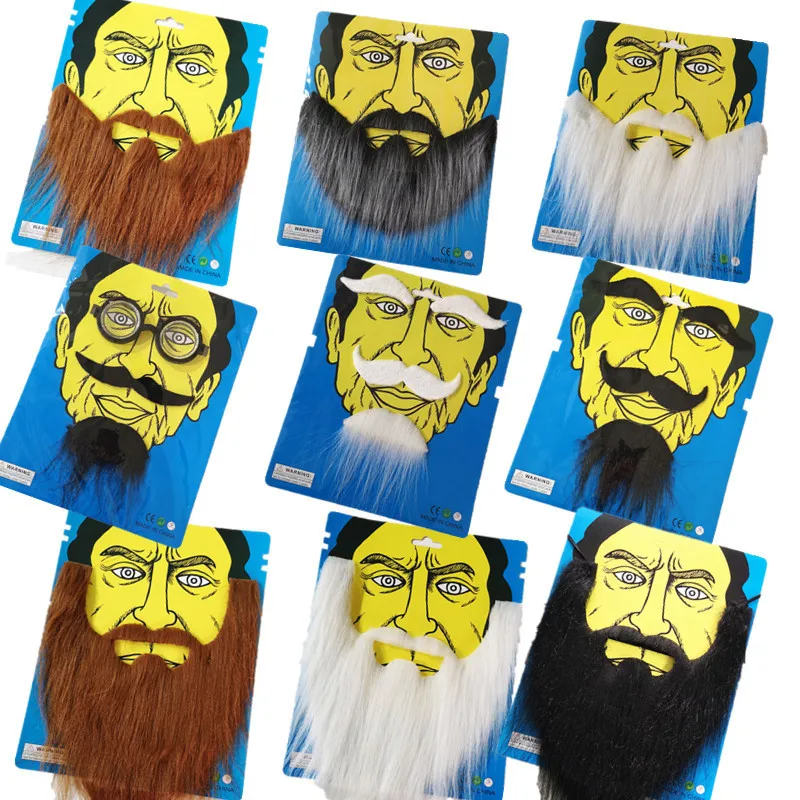Halloween Party Costume Funny Full Thick Long False Beard Cosplay Pirate Carnival Dress Decoration Mustache