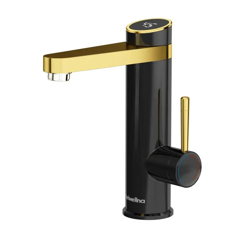 Briwellna 220V 3200W ABS Bathroom Instant Hot Water Faucet Electric Water Heater Tap with 120 Degree Spout