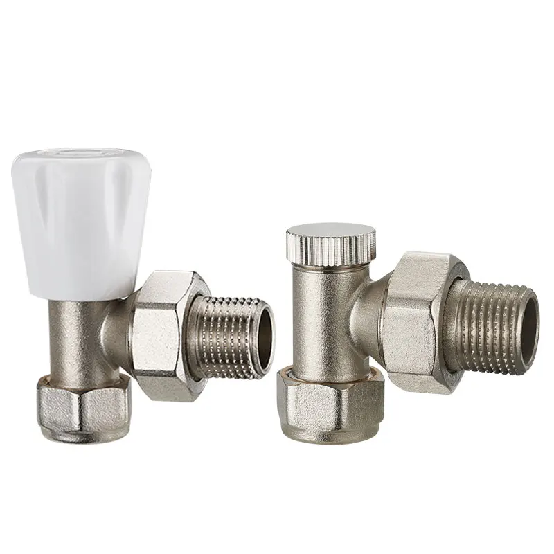 Nickel plated floor heating brass trv radiator valve copper