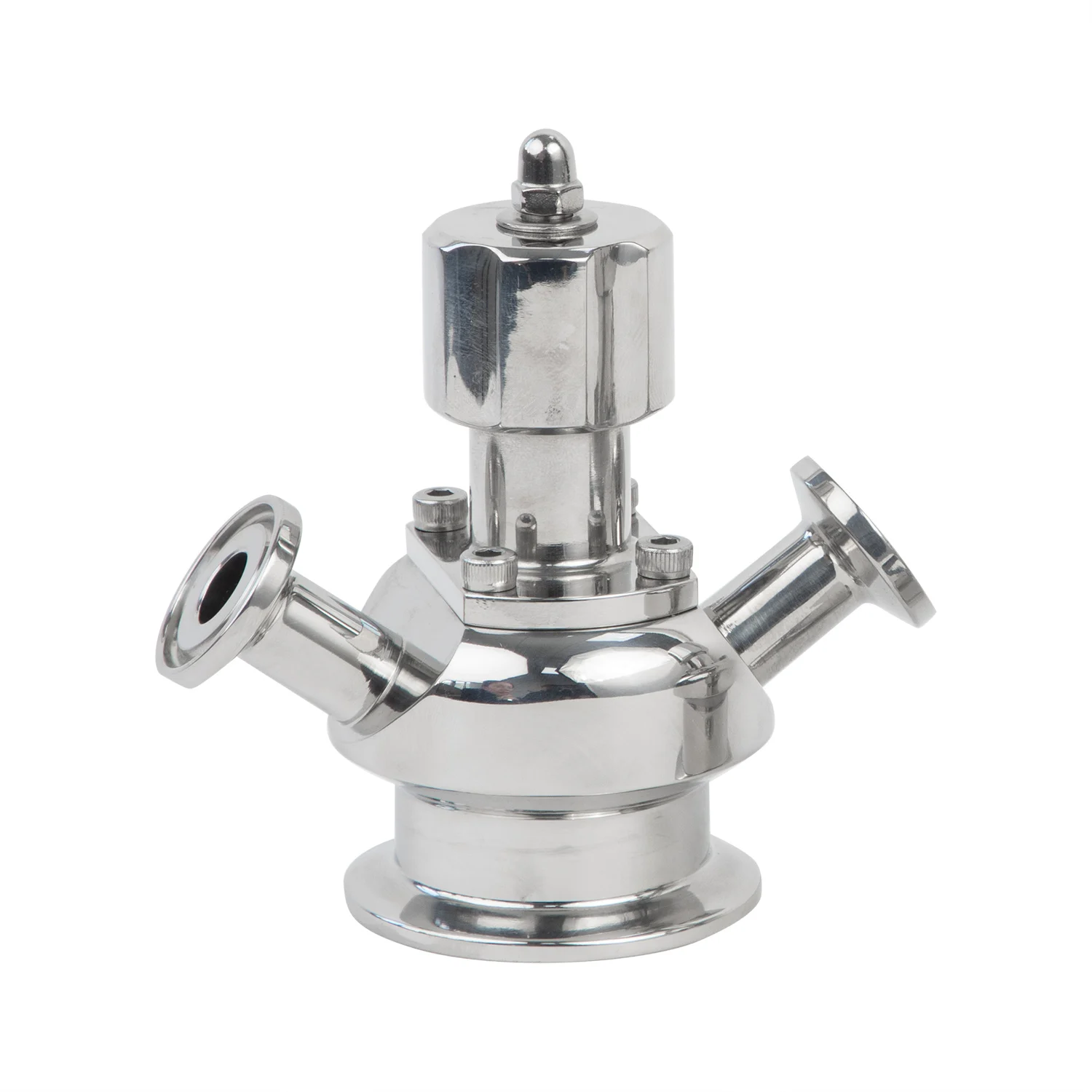 Made in China M10 SS304 SS316L Stainless Steel Sanitation Double Sampling Port Sterile Sampling Valve with Stainless Steel Cap