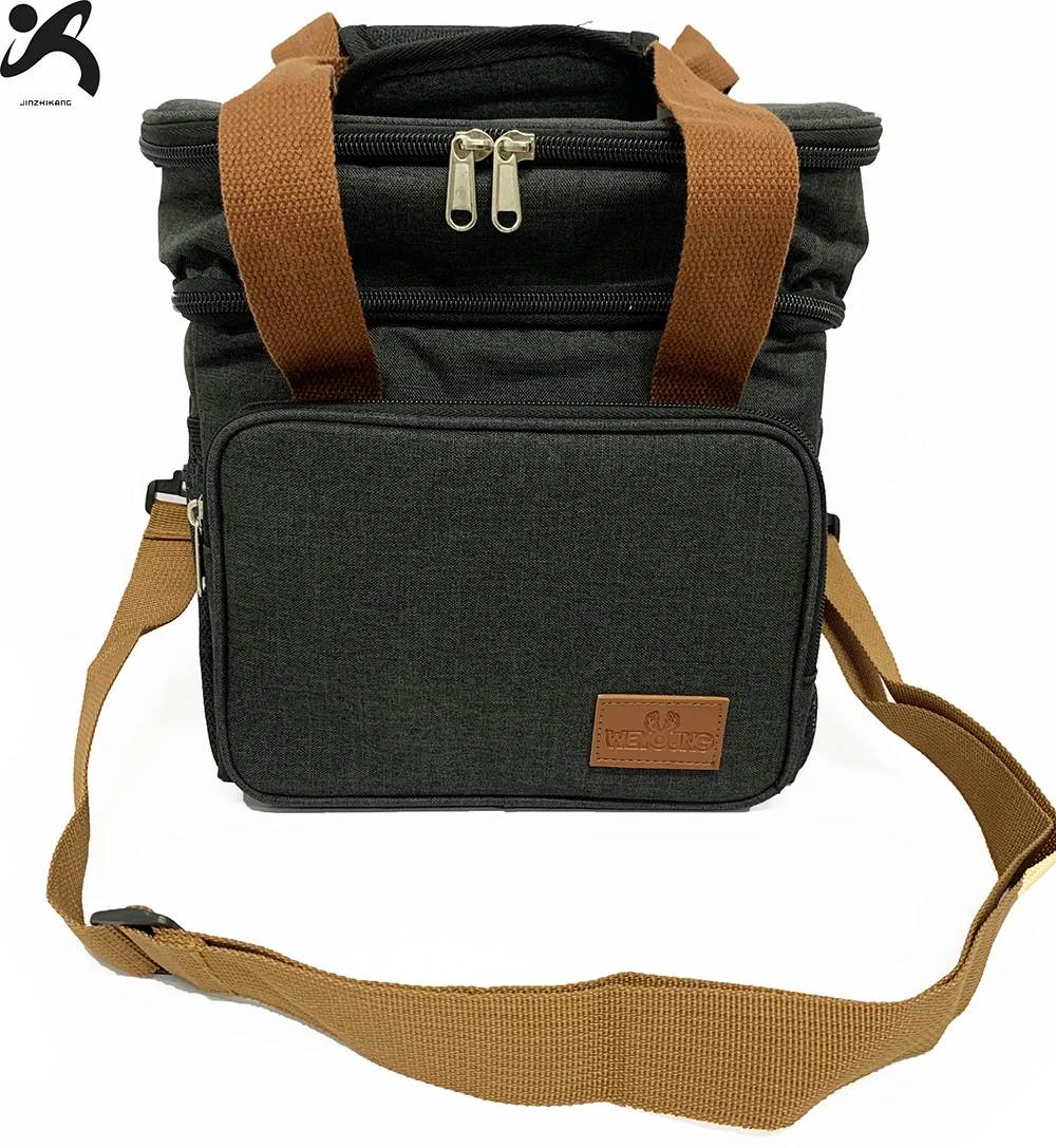 Custom Food Coffee Delivery Packaging 600D Oxford fabric Portable Takeaway Cooler Bag