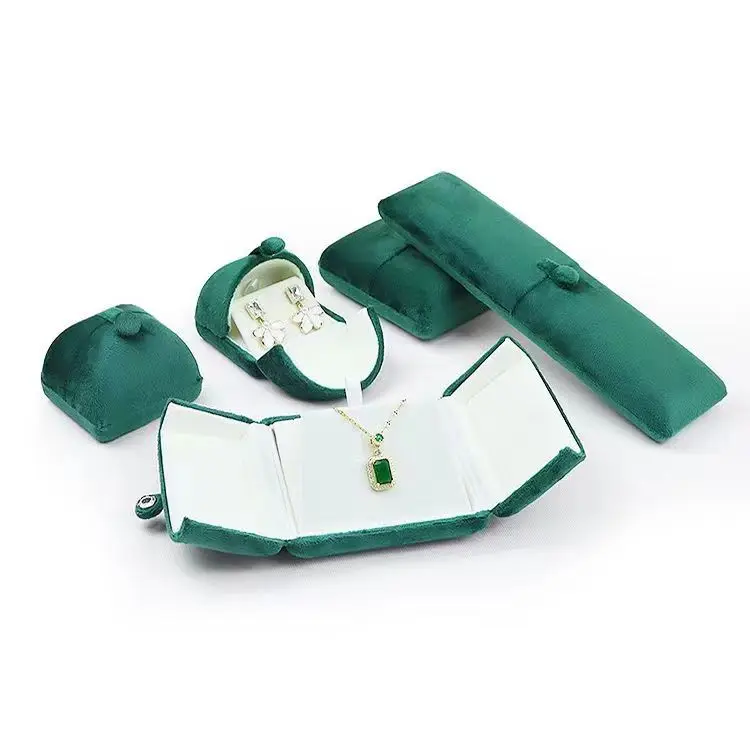 High-grade jewelry box flannel double earrings ring box girls women pendant earrings bracelet box beauty wholesale surprise