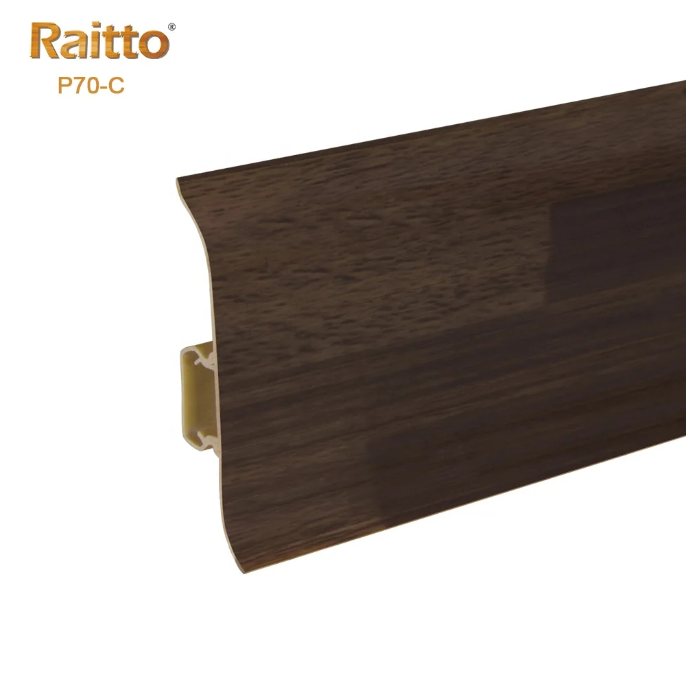 P70-C, RAITTO 70mm Plastic Plinth PVC Skirting Board Rigid PVC Trunking Skirting