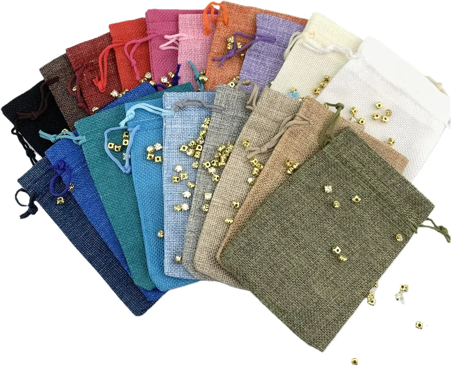 10*14cm Linen Reusable Burlap Gift Bags with Drawstring Small Party Favor Gift Bags Sacks Sachet Bulk Bags recycled