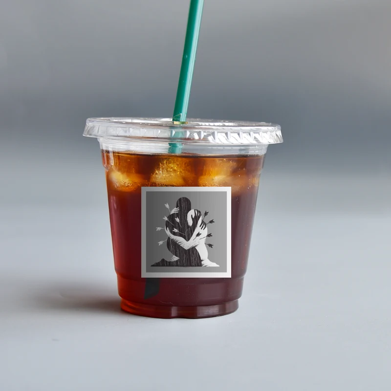 360ml 10oz pet disposable take away cold drink  juice ice cream coffee custom logo plastic cups with lids