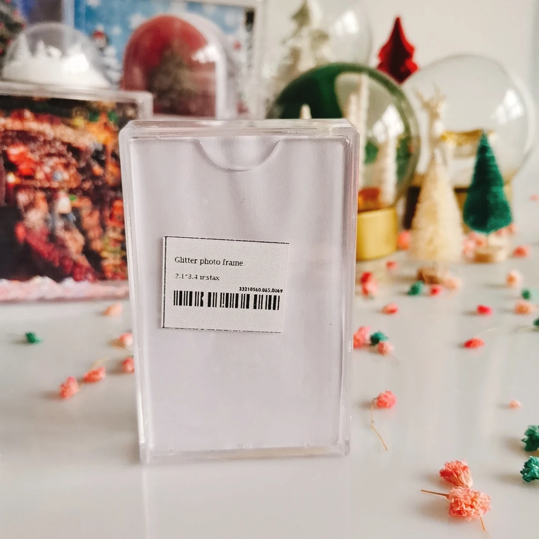 Christmas Gift 2.1x3.4inch Plastic Mini Instax Glitter Picture Photo Frame