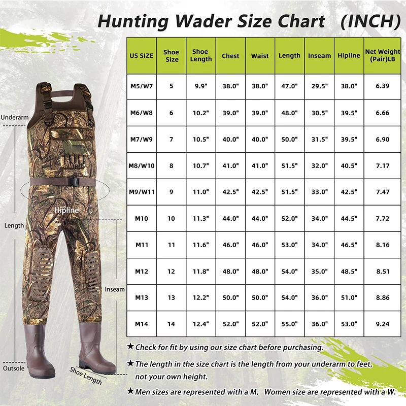 Dongguan Wholesale Fishing Waders Waterproof Sizes 14 13 12 11 10 customized Fishing waders Neoprene Chest Waders Suits