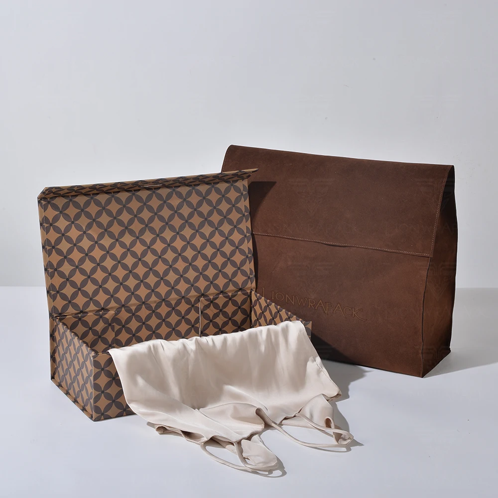 Lionwrapack High-Quality Storage Boxes Customizable Logo, Foldable Design, Magnetic Closure, and Deerskin-Like Pouch