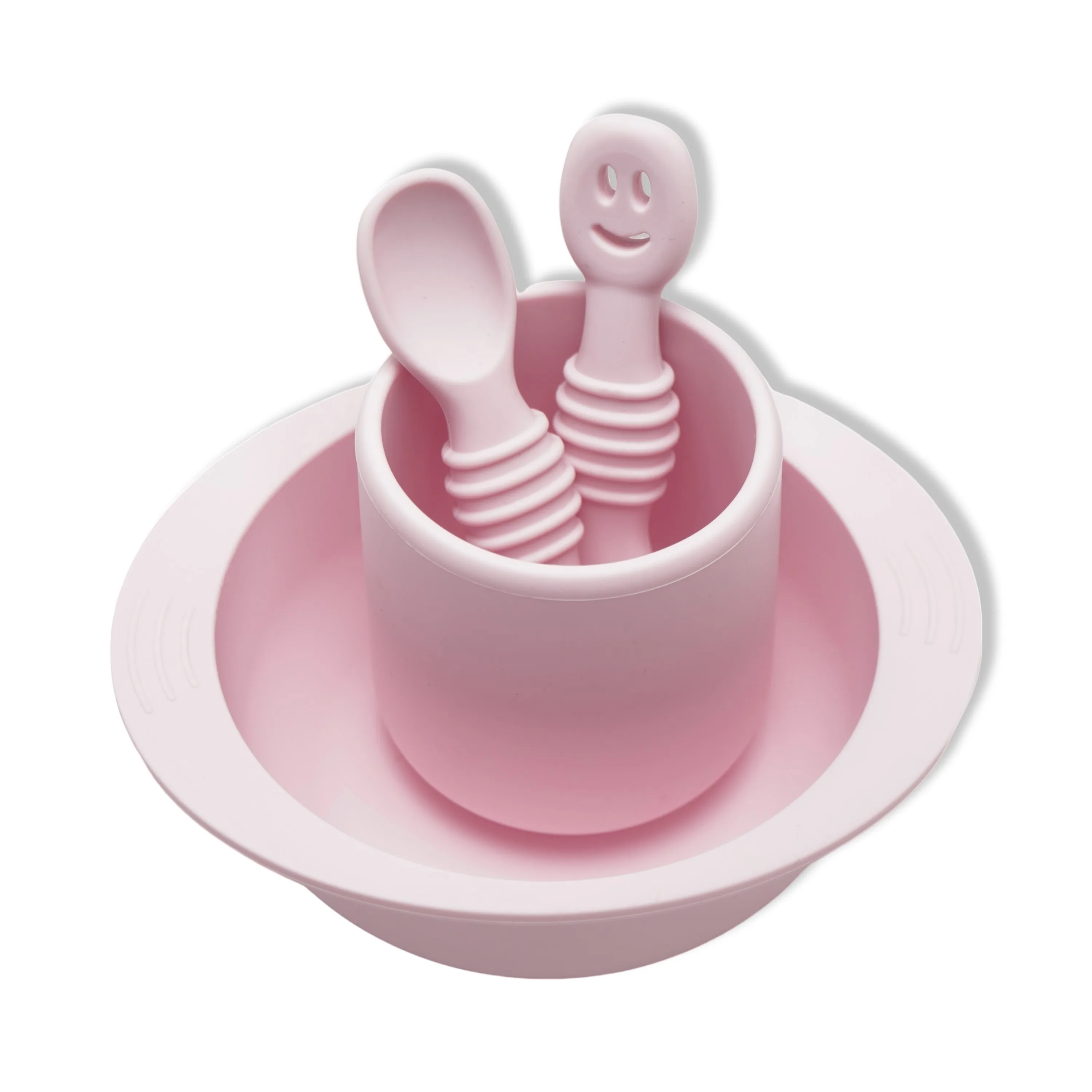 Baby Safety Products Non Toxic Food Grade Bpa Free Silicone Divider Kids Feeding Plate Bowl Set With Spoon