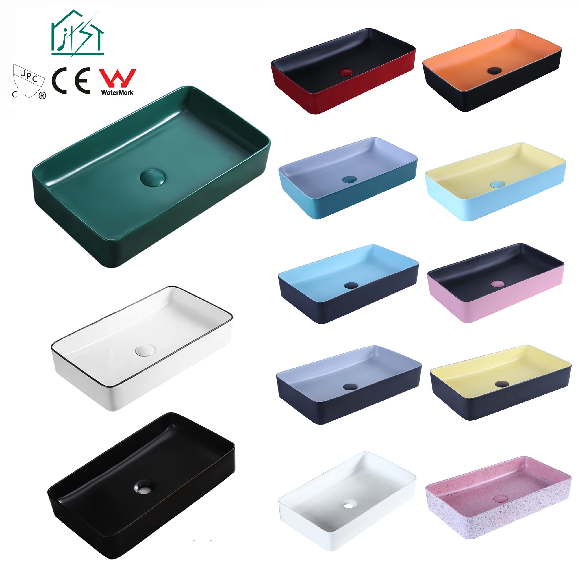 
Matt Color rectangular Ceramic lavabo art luxury bathroom sinks wash basin Price 
