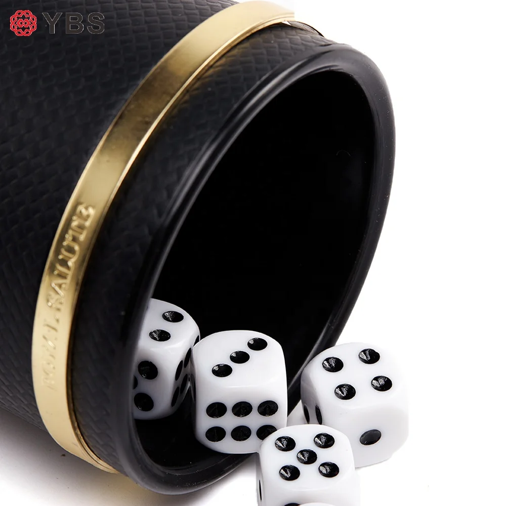 Drinking Dice Cups Set Cheap High Quality Pu Leather Customized Shaker Dice Cup For Backgammon Games