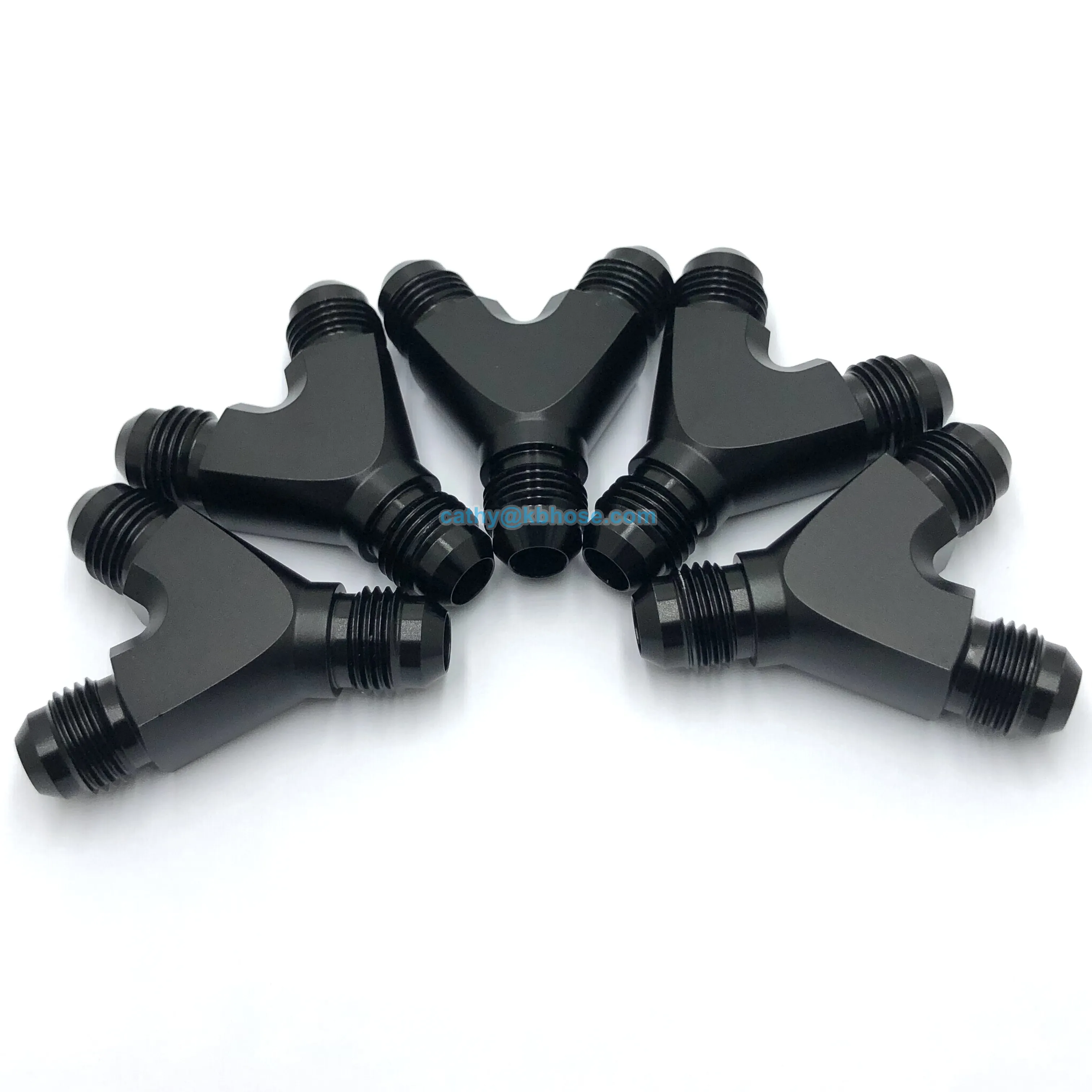 Aluminum 6AN Male to 2*AN6 3 Ways Y Fuel Hose Tube Connector Male Flare Coupler Union Y Block Fitting Adapter