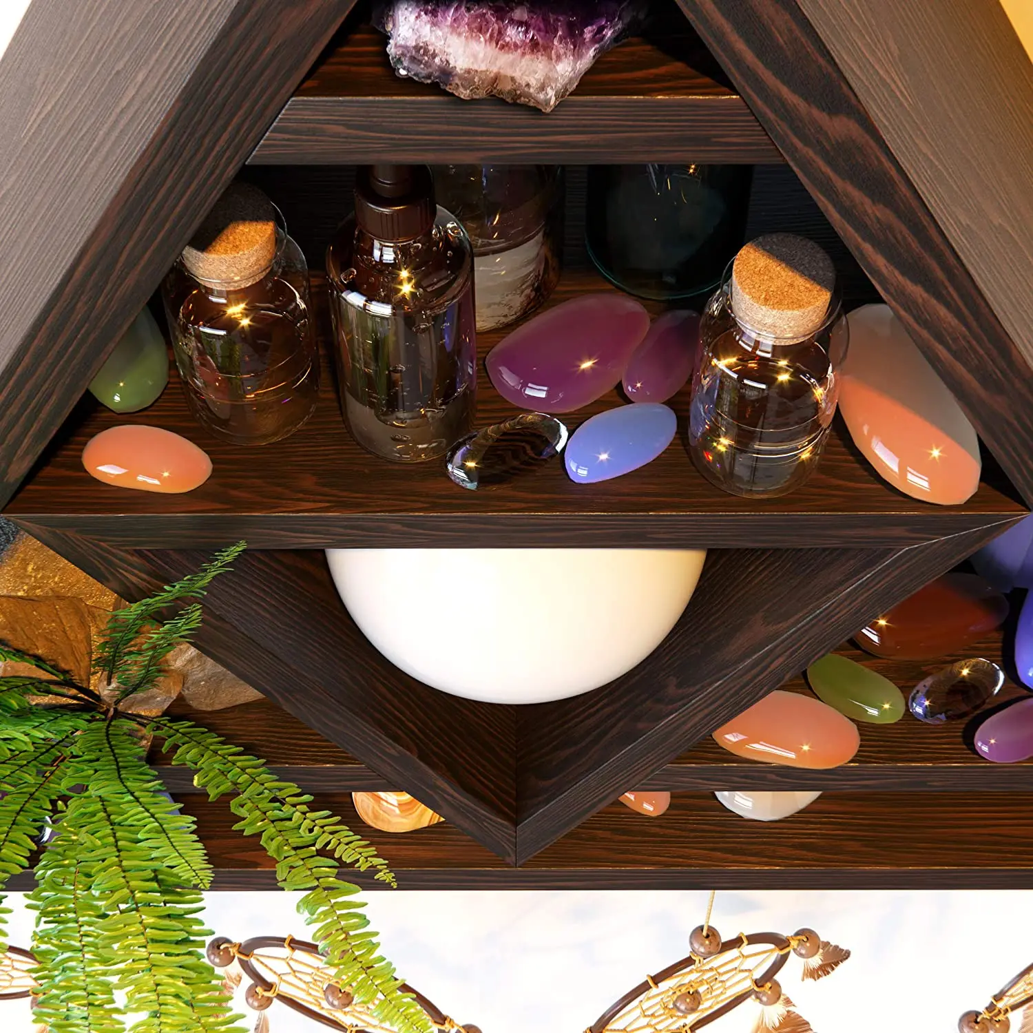 Настенная треугольная полка Witchy Home для медитации с