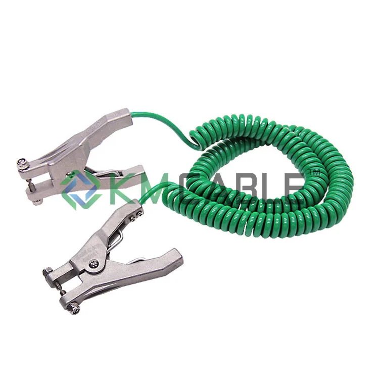 protection anti-static clamp with spiral cable spring cable, anti static coil cable