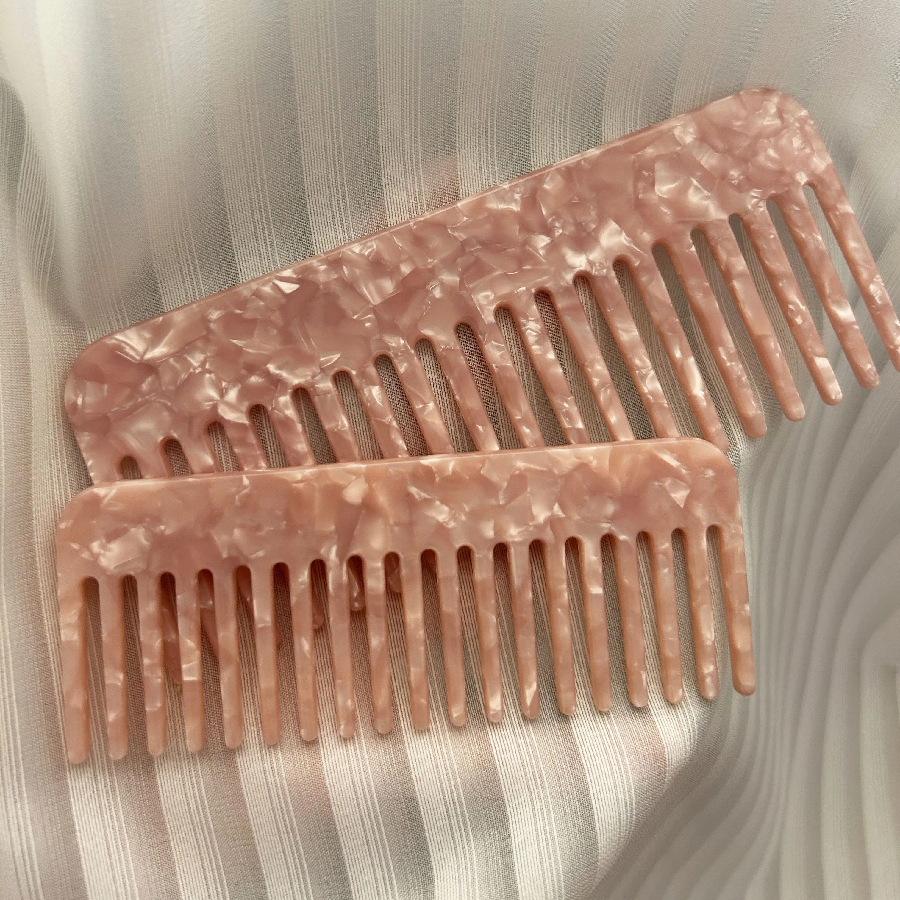 SAIYII Custom Logo Summer Color Wide Tooth Hair Comb Cellulose Acetate Eco Mini Hair Clip Comb Set For Girls And Women