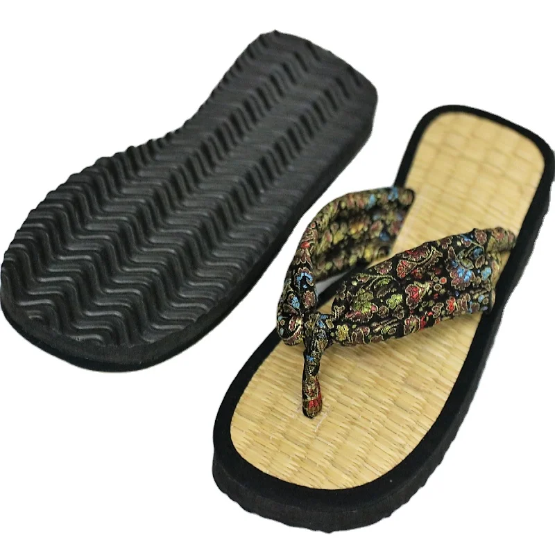 Affordable  Natural Seagrass Cinnamon Silk Flip Flops Slippers Shoes From VietNam Best Supplier