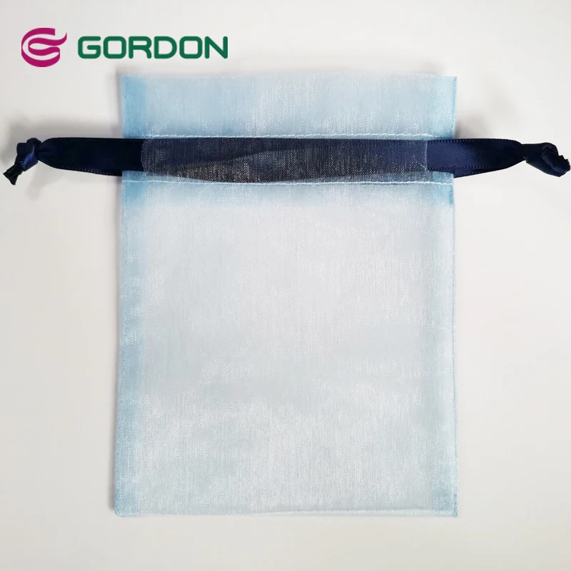 Gordon Ribbon Ruban Rouge Cinta De Terciopelo Custom Organza Bag With Satin Ribbon Organza Bags Jewelry