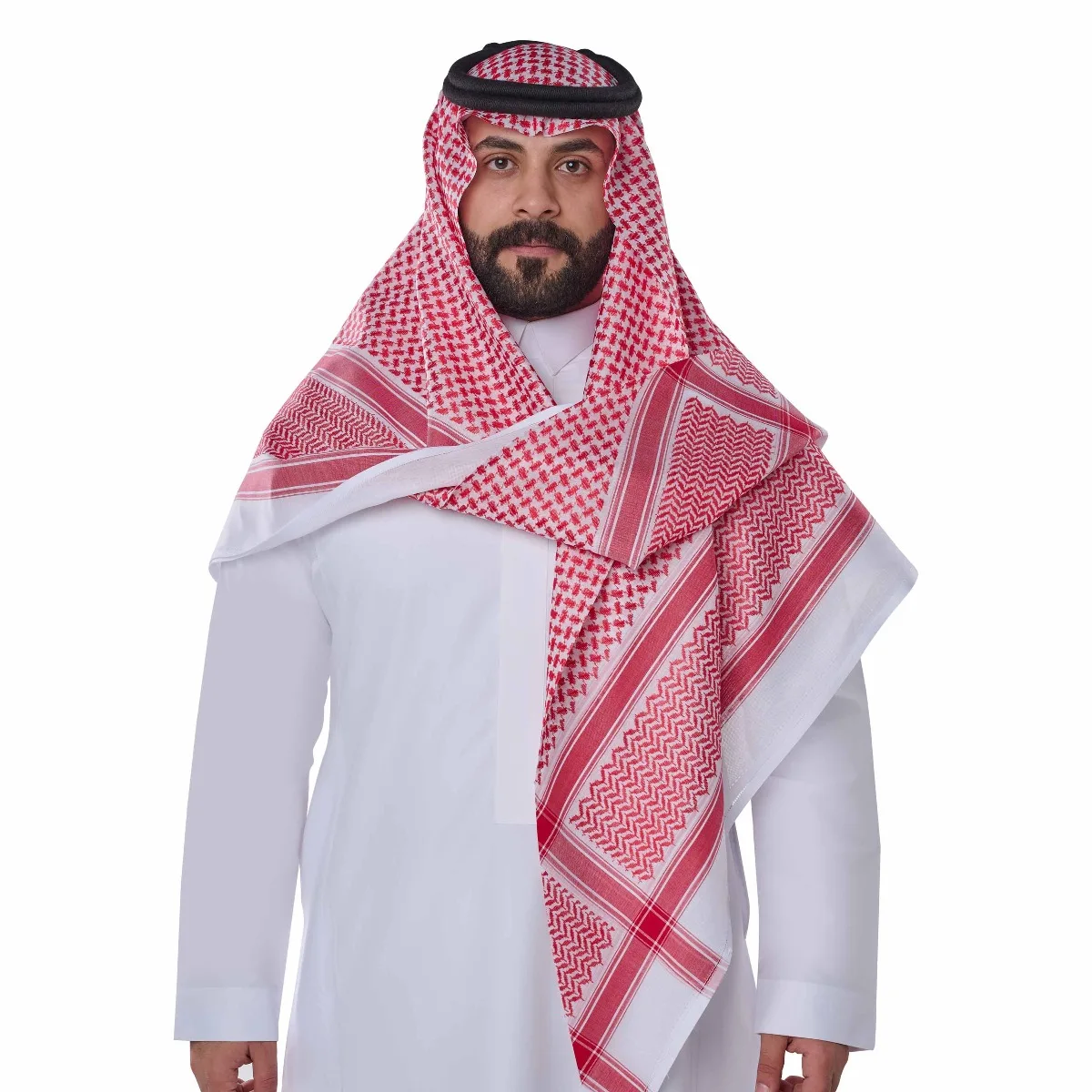 Wholesale Hot Selling Fashion Outdoor Men Cotton Shemagh Thicken Muslim Arabic Keffiyeh Scarf Luxury 4 Sides Jacquard Yashmagh