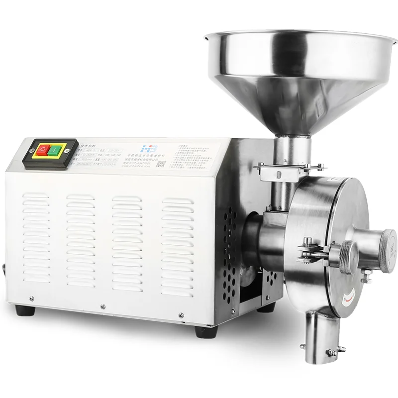 
HANBOO 2500W Stainless Steel Mini Coffe Wheat Maize Spice Rice Pepper Chili Soy Cereal Flour Milling Grinding Equipment Machine 