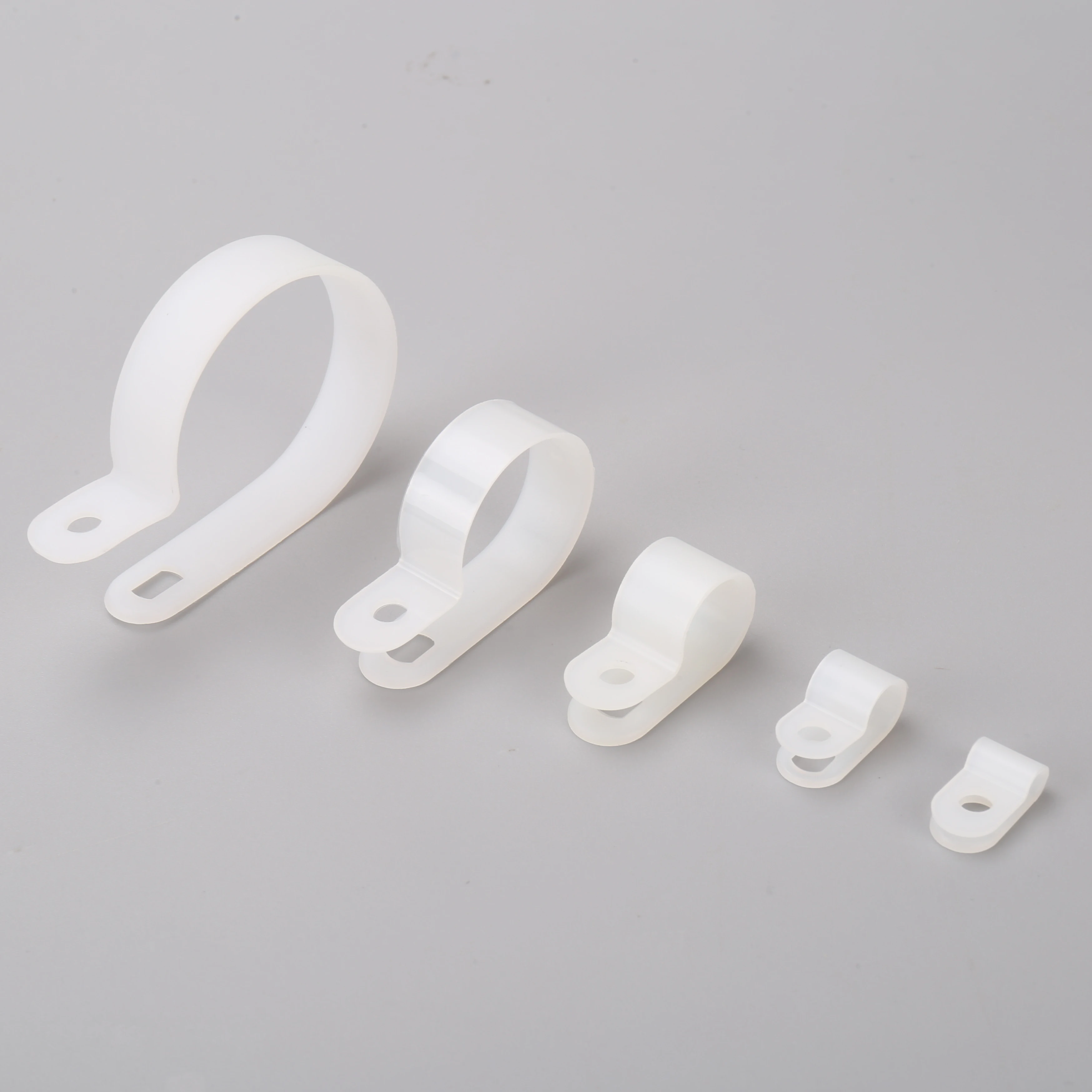 OUORO UC-1(6.35mm 1/4 inch) R Type Nylon Wire Cable Clip With Screws