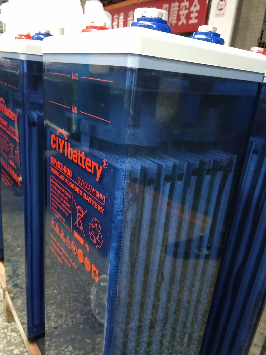 28 Years Super Quality Flooded Lead Acid Battery 2V 800AH OPZS battery