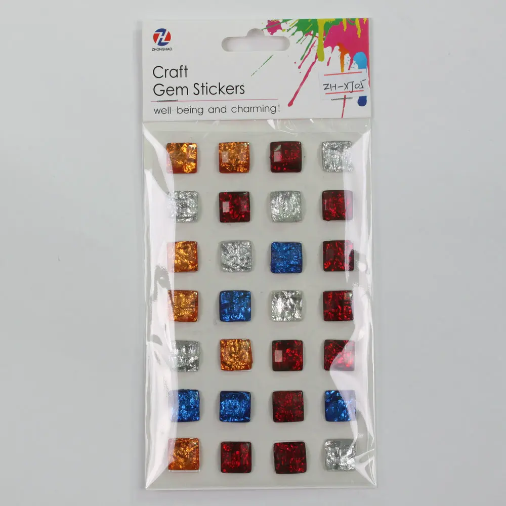 Rhinestone Stickers Self-Adhesive Assorted Shapes Jewels Stickers for Kids, Stick on Gems Bling Jewel Crystal Stickers