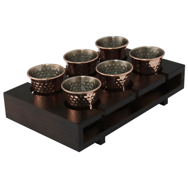 80ml Mini Copper Hammered Moscow Mule Mug with Stand Steel/Metal Wine Cup for Cocktails Part of Mint Julep Cup Bar Gift Set