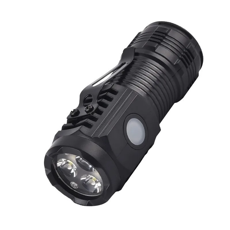 Новый портативный 3Led ABS пластиковый пользовательский мини-перезаряжаемый светодиодный фонарик с зажимом