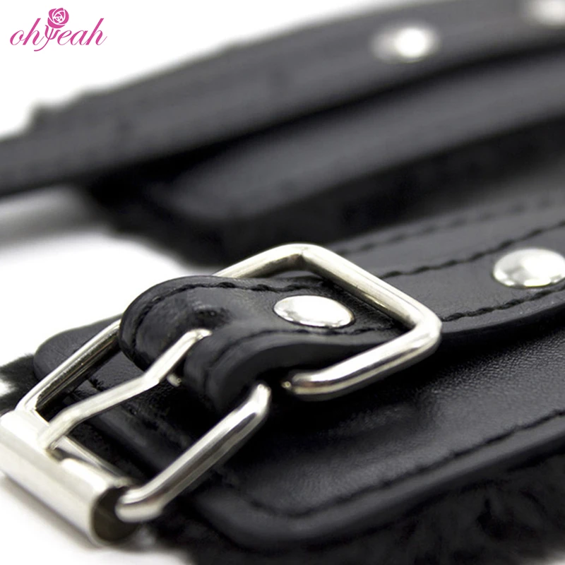 Valentine Soft Furry Leather Fur Hand Cuffs Adult Sexy Sm Bondage