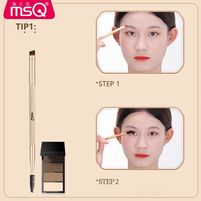 MSQ double-head single brush private label eyebrow&lash brush single makeup brush for brow and lash