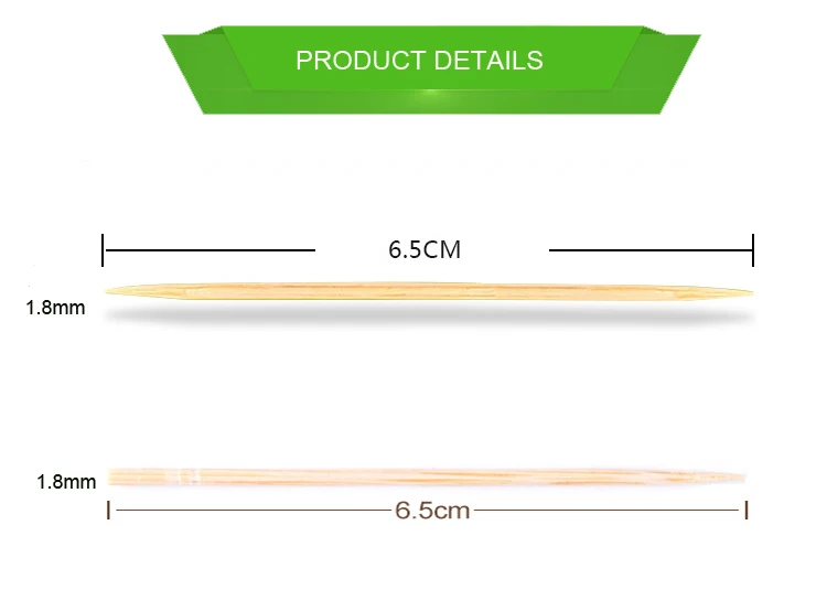 Disposable Eco-friendly bamboo dental toothpick with plastic containers