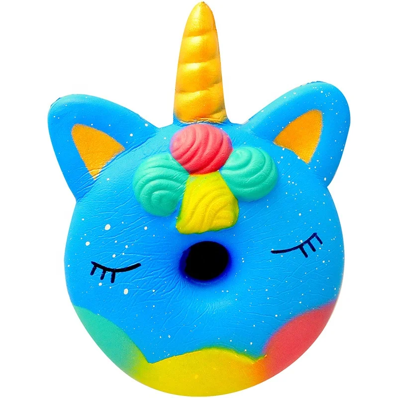 juguetes al por mayor kawaii jumbo Amazon custom PU foam food squishies toy unicorn squishy donut