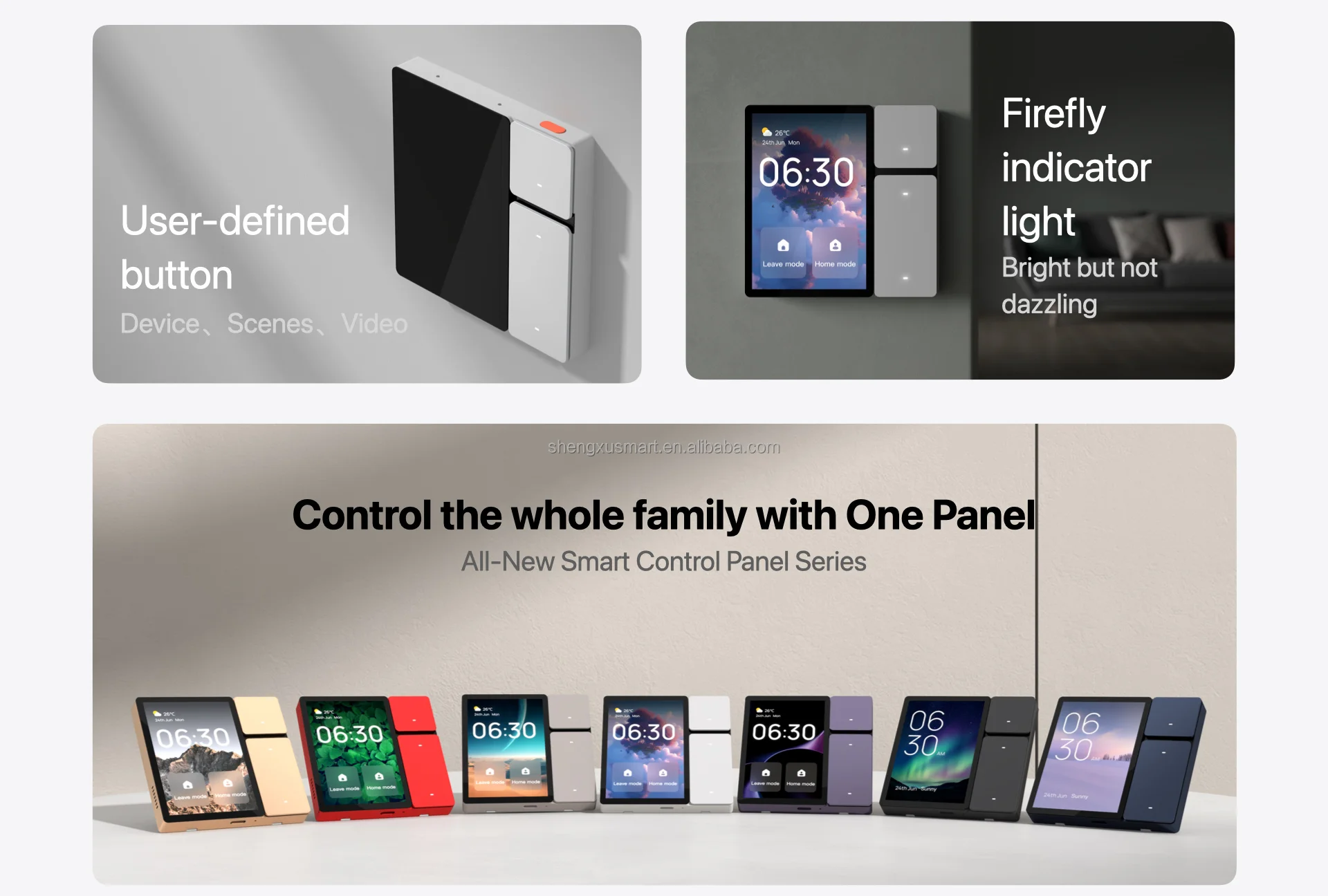 2024 3.5 Inch Touch Screen Wall Light Switches 3 Gang Relay Tuya APP 3-Way Home smart life Remotr control