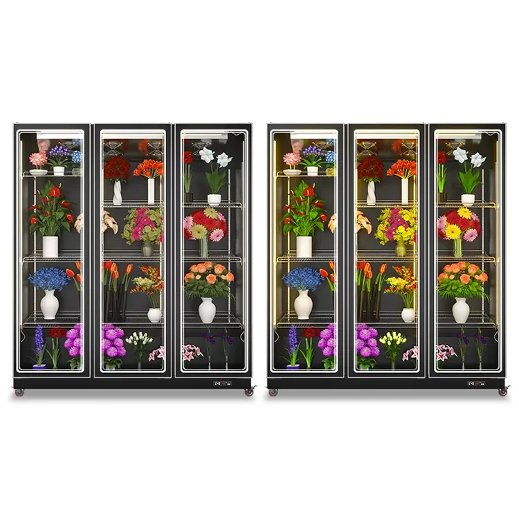 Flower Display Fridge Fresh Flower Display Cooler Glass Door Refrigerators for Flower Shop