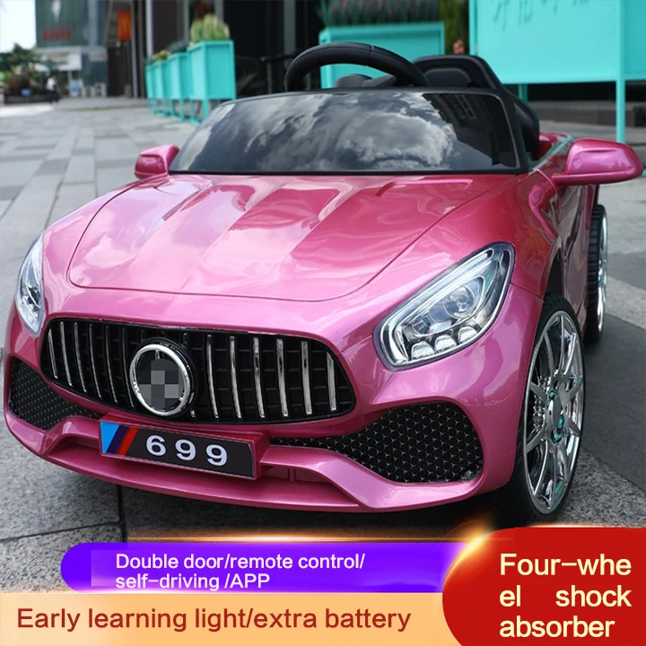 Kids Electric Car Four Wheel Remote Control Car Toys for Men and Women Can Seat People Charge Mercedes Benz Car Kids