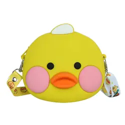 new mini girls cute duck shape hippie crossbody bag purses and handbags small yellow silicone duck purse for kids adults woman